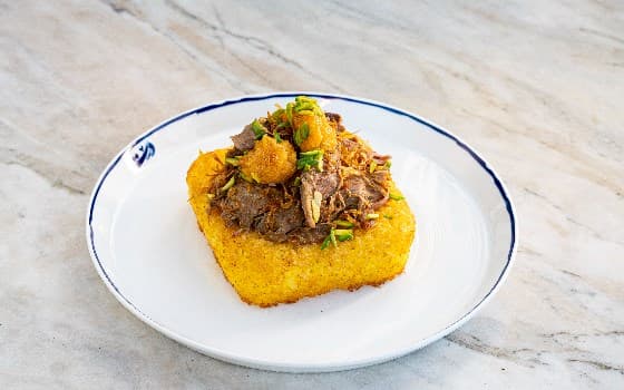 ته چین با دست بره و آلو
