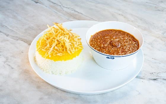 کته و خورش قیمه تاج دار