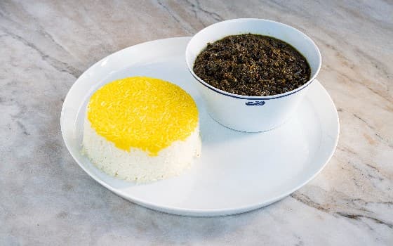 کته و خورش قلیه گیاهی